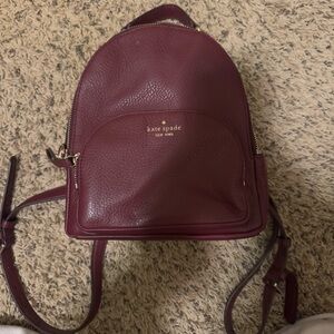 Kate Spade Burgundy Leather Backpack